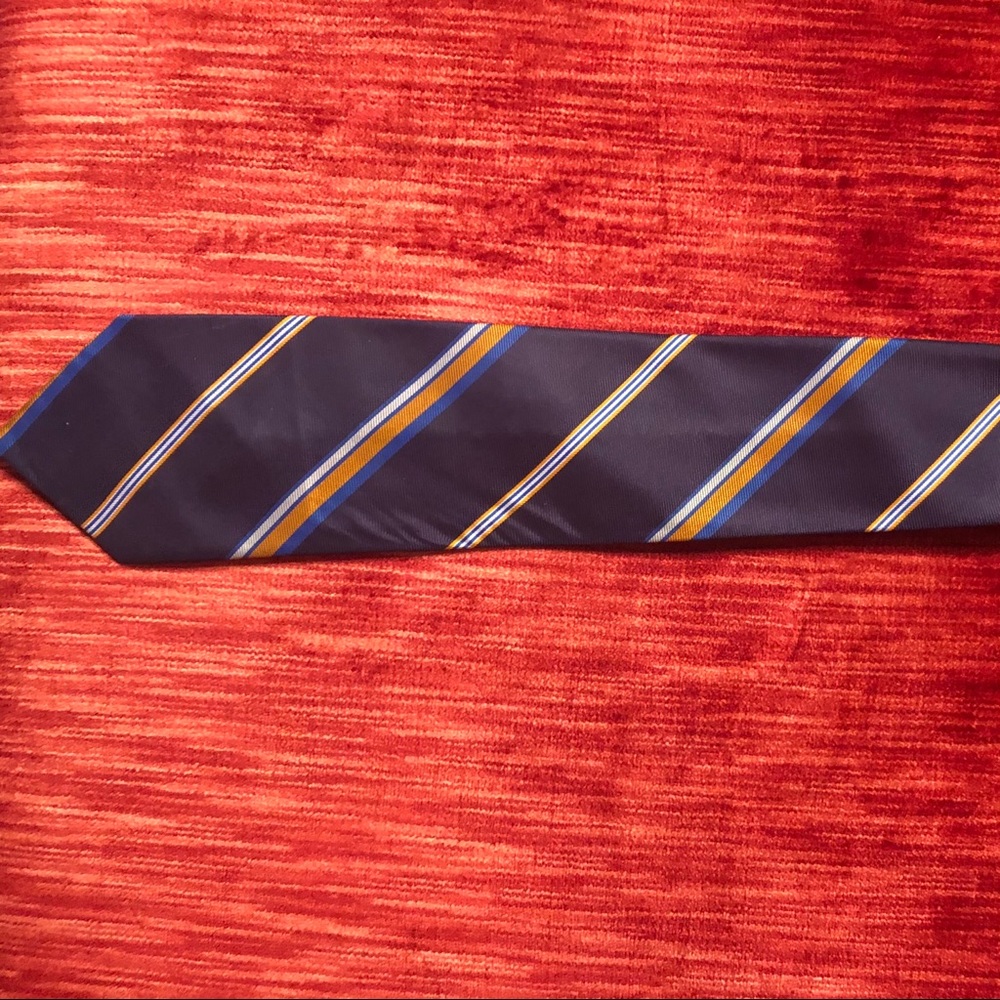 Beautiful blue and yellow striped Wembley tie
